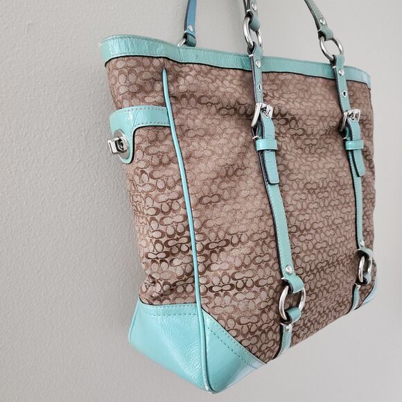 Coach Signature Tote Jacquard Purse - Picture 8 of 10